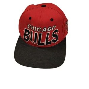 Vintage‎ Chicago Bulls GCC G Cap Black & Red Snapback Hat 90's NBA
